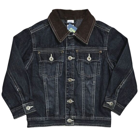 NWT Gymboree Boys Denim Jacket 3T 4T XS  XSmall Kids Trucker Corduroy Jean New - Picture 1 of 7